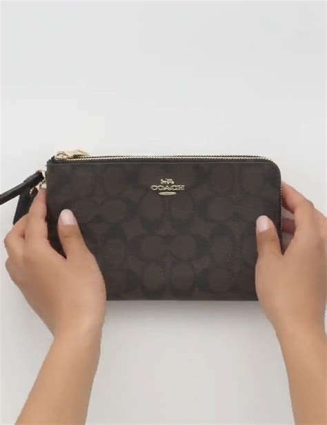 NWT Coach Double Zip Wallet With Bow Print CN761 